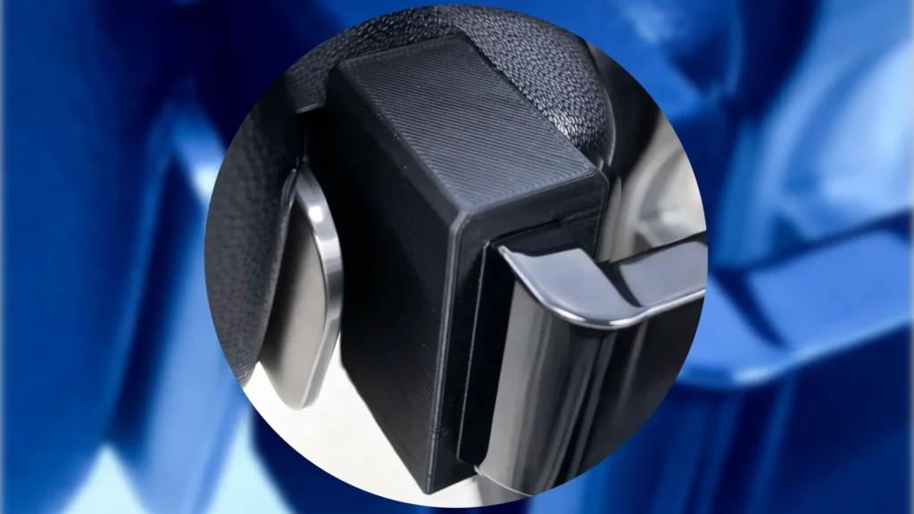 Triumph Tiger 955i pannier bump stop fitted to rear set bracket