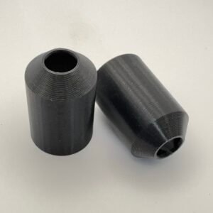 Triumph mirror stem boots replacement pair in black TPU by Tiger Forge Designs
